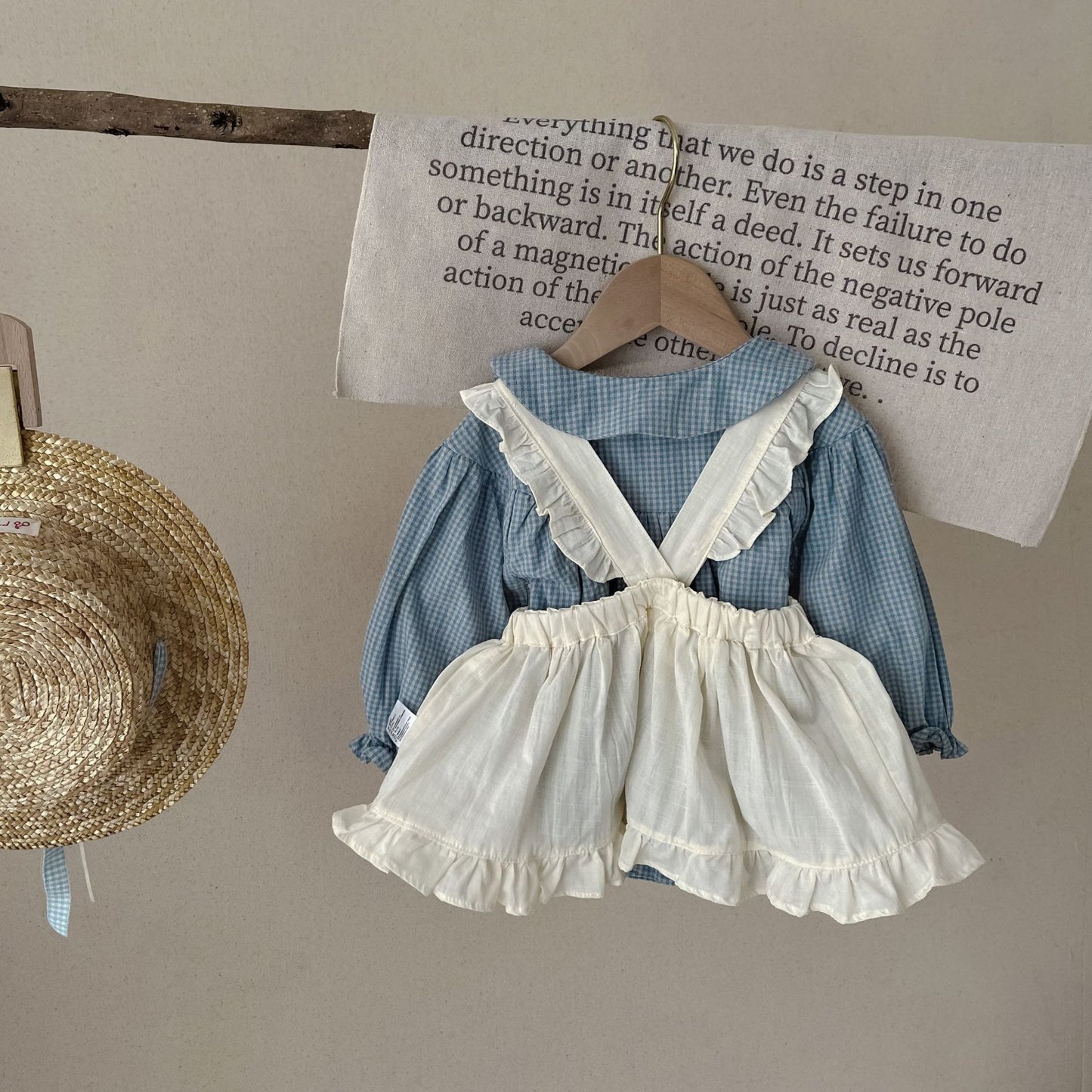 Long Sleeve Sling Romper & Overskirt