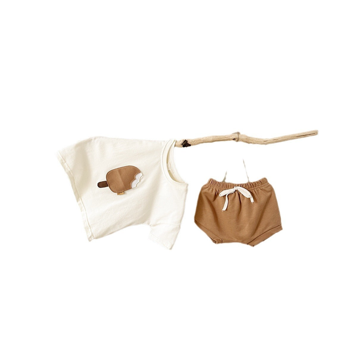 Girls' Casual Round Neck Cotton Short Sleeve & Shorts