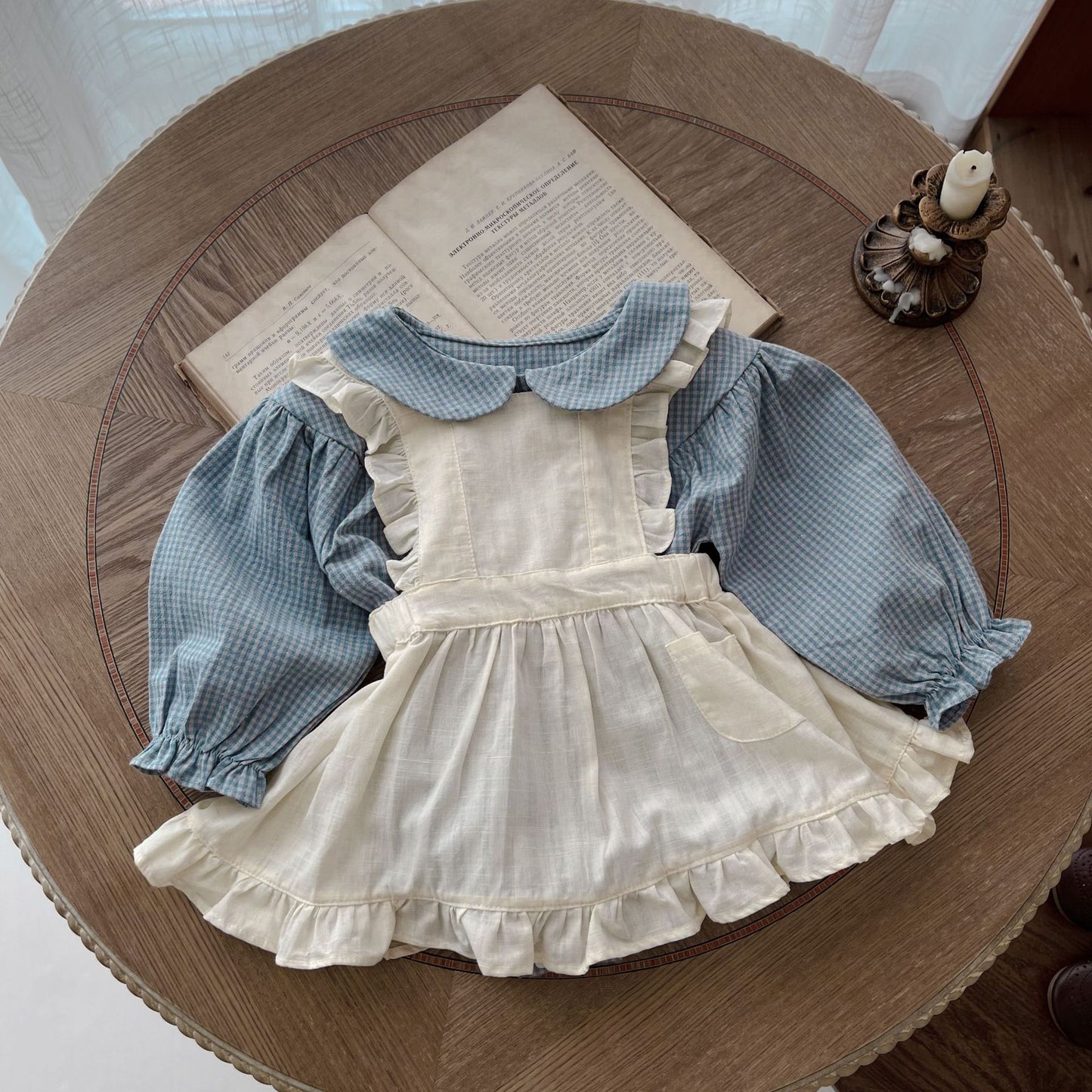 Long Sleeve Sling Romper & Overskirt
