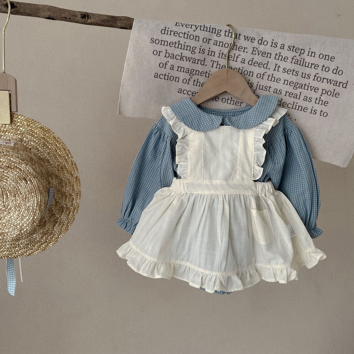 Long Sleeve Sling Romper & Overskirt